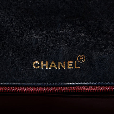 シャネル CHANEL 2番台 1991-1994 ラムスキン ダイアナ 25 チェーン マトラッセ ショルダーバッグ ブラック WS22896