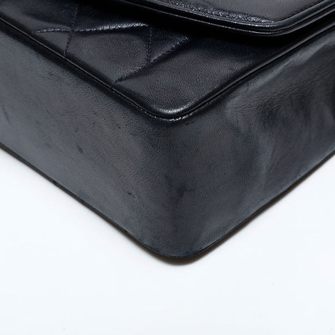 シャネル CHANEL 2番台 1991-1994 ラムスキン ダイアナ 25 チェーン マトラッセ ショルダーバッグ ブラック WS22896