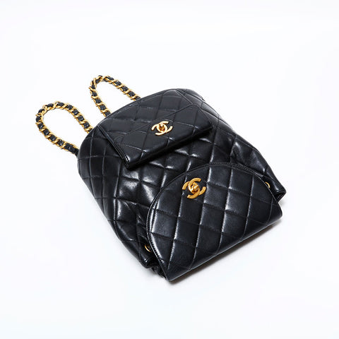 CHANEL 小羊皮 Matelass 链条迷你背包背包 黑色 WS22897