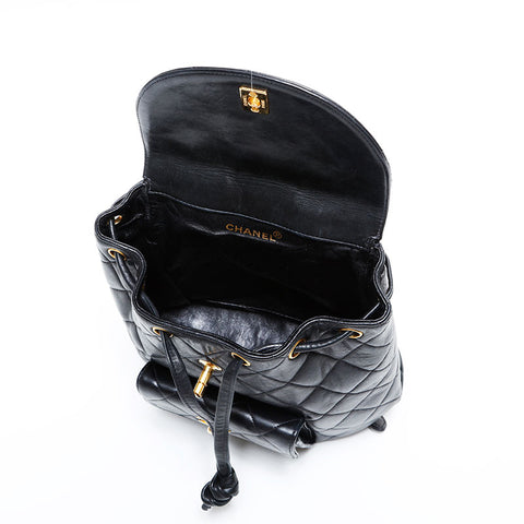CHANEL Lambskin Matelass Chain Mini Backpack  Daypack black WS22897