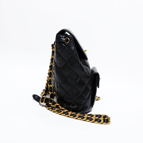 CHANEL Lambskin Matelass Chain Mini Backpack  Daypack black WS22897