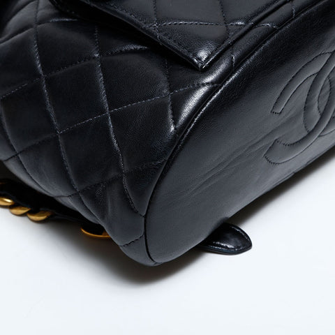 CHANEL Lambskin Matelass Chain Mini Backpack  Daypack black WS22897