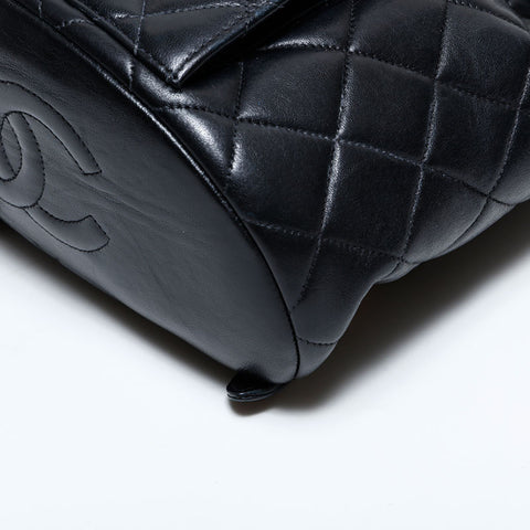 シャネル CHANEL ラムスキン マトラッセ チェーン ミニ リュック・デイパック ブラック WS22897