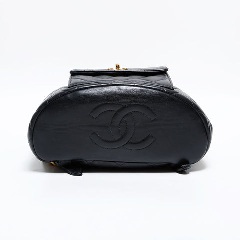 CHANEL Lambskin Matelass Chain Mini Backpack  Daypack black WS22897