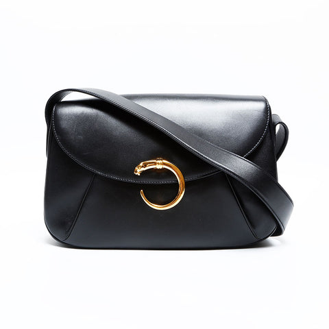 カルティエ CARTIER レザー パンテール ショルダーバッグ ブラック WS22899
