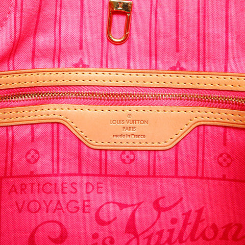 LOUIS VUITTON 2008 Monogram Rose Neverfull MM Tote Bag Brown WS22900