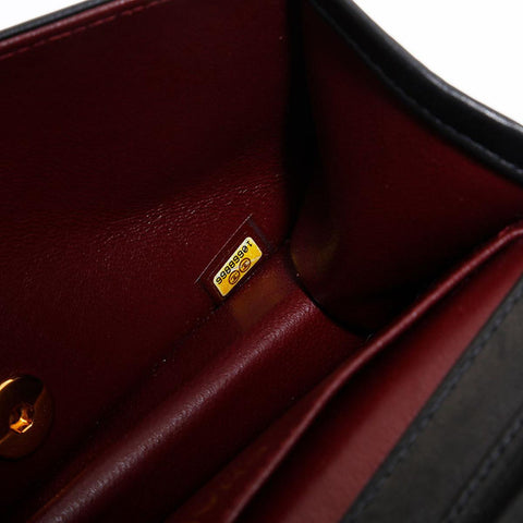 香奈儿10系列2005-2006 LAMBSKIN MINI MATELASSE全襟翼肩带黑色WS22903