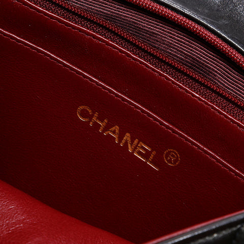 CHANEL No. 3 1994-1996 Diana Petit sac à bandoulière en cuir d'agneau Matelasse noir WS22906
