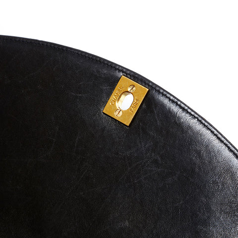 CHANEL No. 3 1994-1996 Diana Petit sac à bandoulière en cuir d'agneau Matelasse noir WS22906