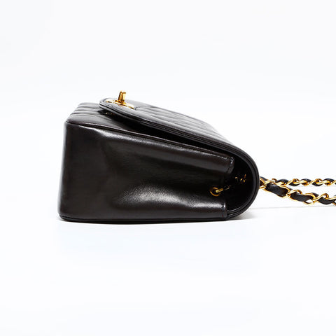 CHANEL No. 3 1994-1996 Diana Petit sac à bandoulière en cuir d'agneau Matelasse noir WS22906