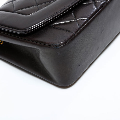 CHANEL No. 3 1994-1996 Diana Petit sac à bandoulière en cuir d'agneau Matelasse noir WS22906