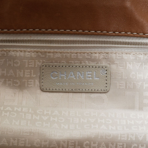 シャネル CHANEL 9番台 2004-2005 チェーン フラップ ココマーク ラムスキン ショルダーバッグ ベージュ WS22907