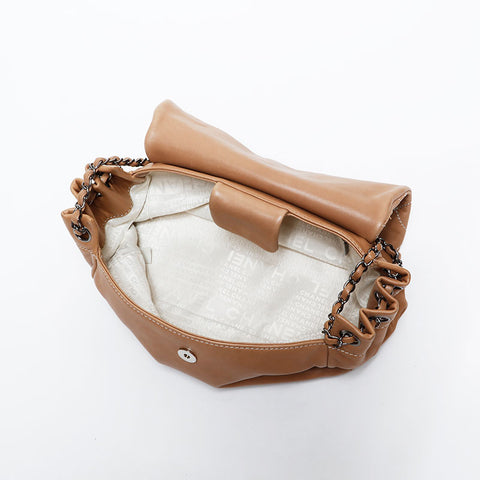 シャネル CHANEL 9番台 2004-2005 チェーン フラップ ココマーク ラムスキン ショルダーバッグ ベージュ WS22907
