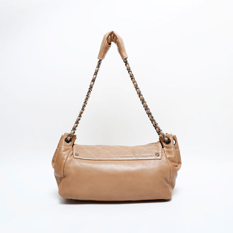 シャネル CHANEL 9番台 2004-2005 チェーン フラップ ココマーク ラムスキン ショルダーバッグ ベージュ WS22907