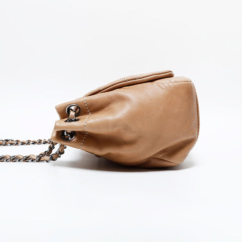 シャネル CHANEL 9番台 2004-2005 チェーン フラップ ココマーク ラムスキン ショルダーバッグ ベージュ WS22907