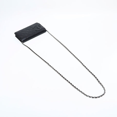 CHANEL No. 14 2010-2011 Cambon Line Chain Wallet Shoulder Bag black WS22910