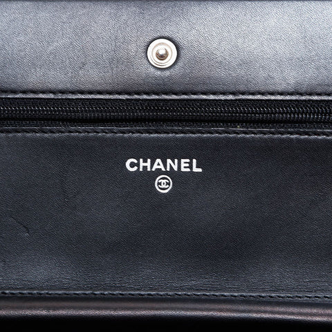 CHANEL No. 14 2010-2011 Cambon Line Chain Wallet Shoulder Bag black WS22910