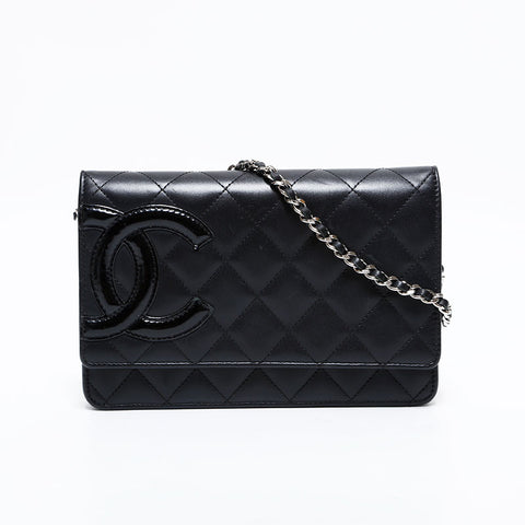 CHANEL 14 Series 2010–2011 Cambon Line Chain Wallet Shoulder Bag Black WS22910