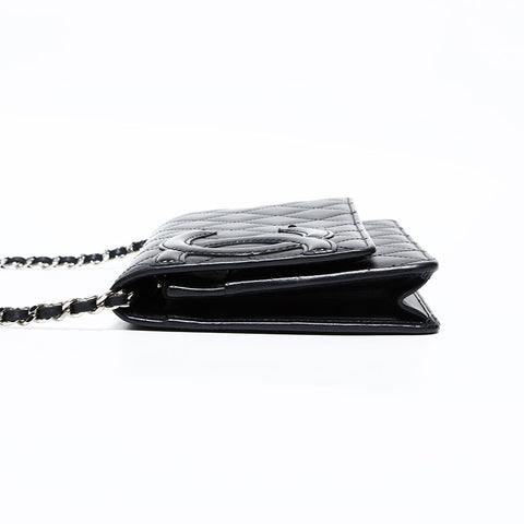 CHANEL No. 14 2010-2011 Cambon Line Chain Wallet Shoulder Bag black WS22910