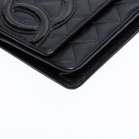 CHANEL No. 14 2010-2011 Cambon Line Chain Wallet Shoulder Bag black WS22910
