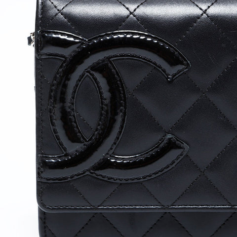 CHANEL No. 14 2010-2011 Cambon Line Chain Wallet Shoulder Bag black WS22910