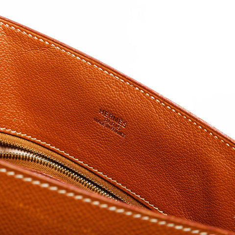 Hermes Leather Cadena Kelly Sac à épaule marron WS22912