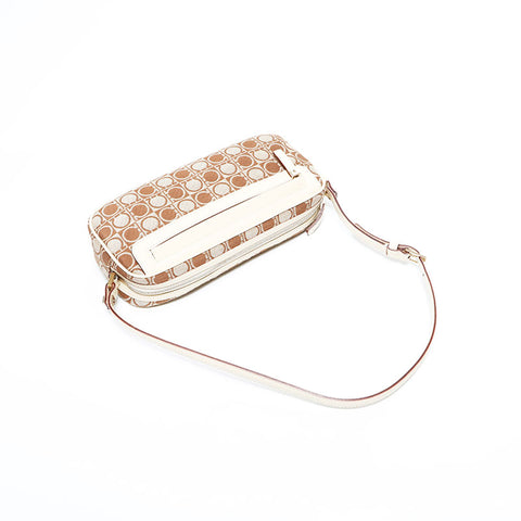 Salvatore Ferragamo Canvas Gancini肩袋米色WS22913