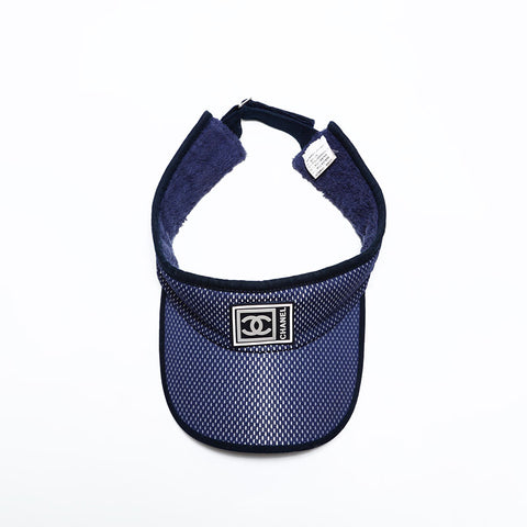 シャネル CHANEL コットン スポーツライン サンバイザー その他帽子 ネイビー WS22919