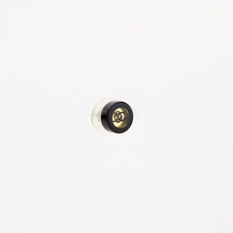 CHANEL 01P 2001 COCO Mark Button Pierce black WS22931