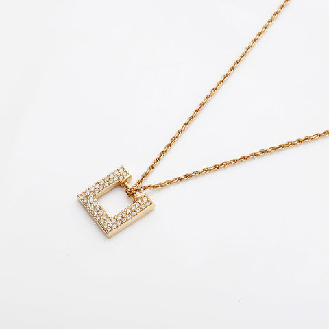 Christian Dior Rhinestone Necklace gold WS22932