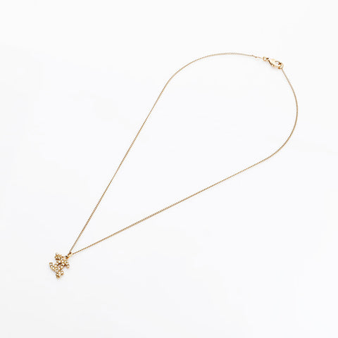 CHANEL 00P 2000 COCO Mark Rhinestone Necklace gold WS22938