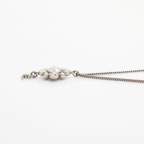 CHANEL C11V Rhinestone COCO Mark 2011 Necklace Silver WS22945