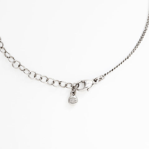 CHANEL C11V Rhinestone COCO Mark 2011 Necklace Silver WS22945