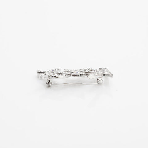 YVES SAINT LAURENT YSL logo rhinestone Brooch gold WS22946