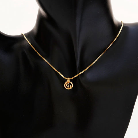 Christian Dior CD logo Necklace gold WS22947