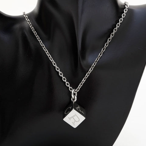 CARTIER Cube Logo 925 Necklace Silver WS22952