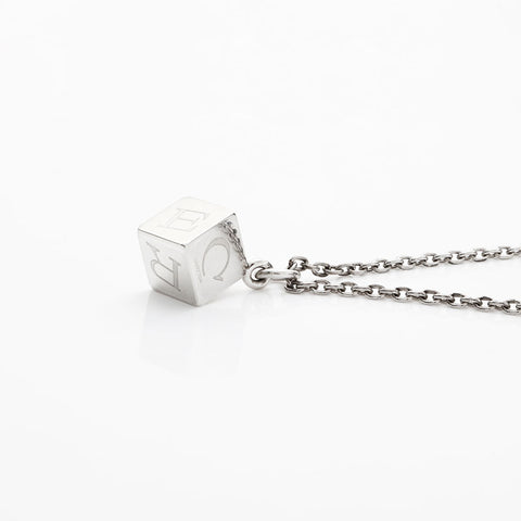 CARTIER Cube Logo 925 Necklace Silver WS22952