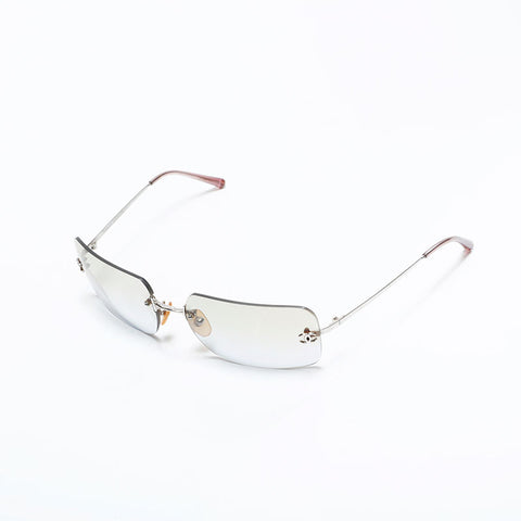 CHANEL Rimless Gradient Lens Mini COCO Mark sunglasses Silver WS22960