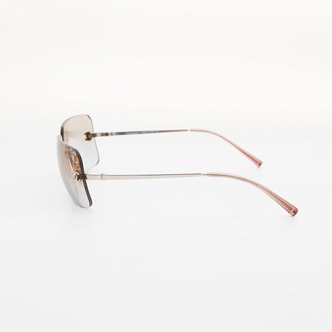 CHANEL Rimless Gradient Lens Mini COCO Mark sunglasses Silver WS22960