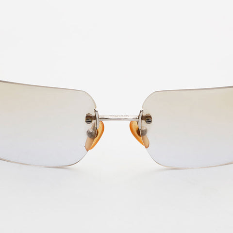 CHANEL Rimless Gradient Lens Mini COCO Mark sunglasses Silver WS22960