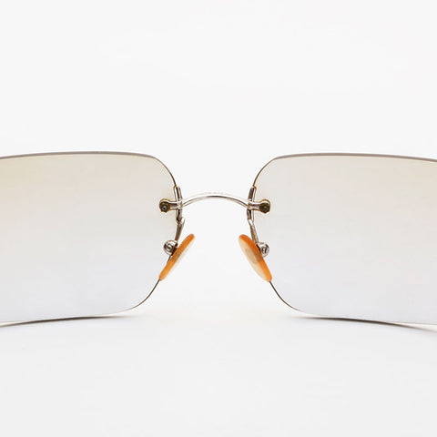 CHANEL Rimless Gradient Lens Mini COCO Mark sunglasses Silver WS22960