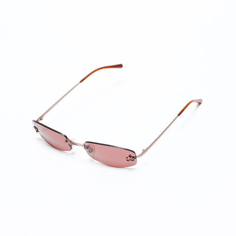 CHANEL Rimless Mini COCO Mark sunglasses Brown WS22961