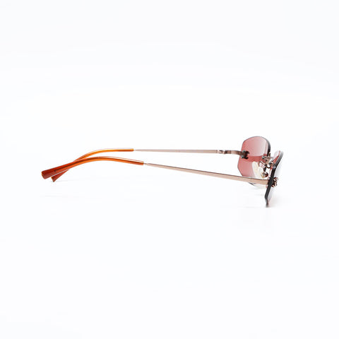 CHANEL Rimless Mini COCO Mark sunglasses Brown WS22961