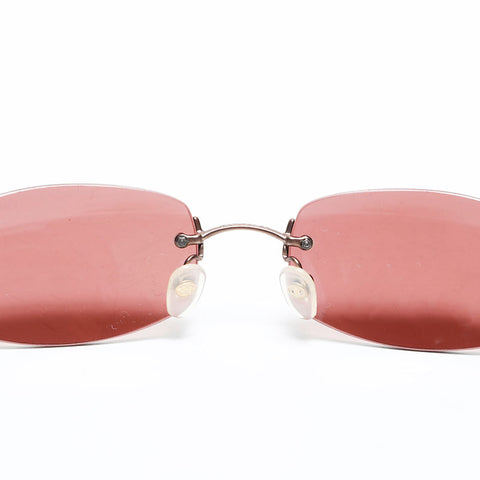 CHANEL Rimless Mini COCO Mark sunglasses Brown WS22961