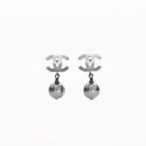 CHANEL B10A 2010 COCO Mark Pearl Pierce black WS22962