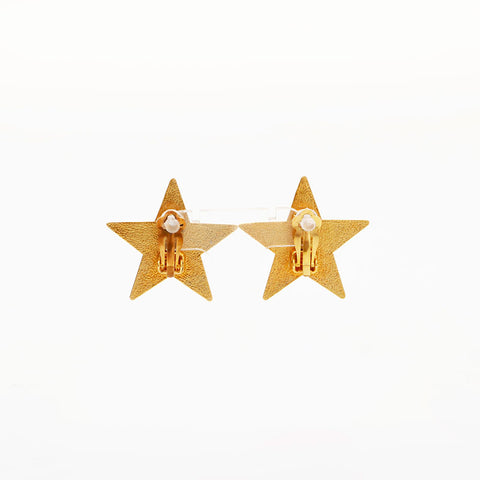 CHANEL 01P 2001 COCO Mark Star Earring gold WS22968
