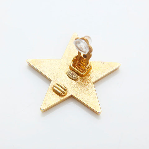 CHANEL 01P 2001 COCO Mark Star Earring gold WS22968
