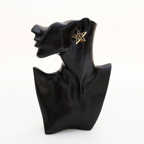 CHANEL 01P 2001 COCO Mark Star Earring gold WS22968