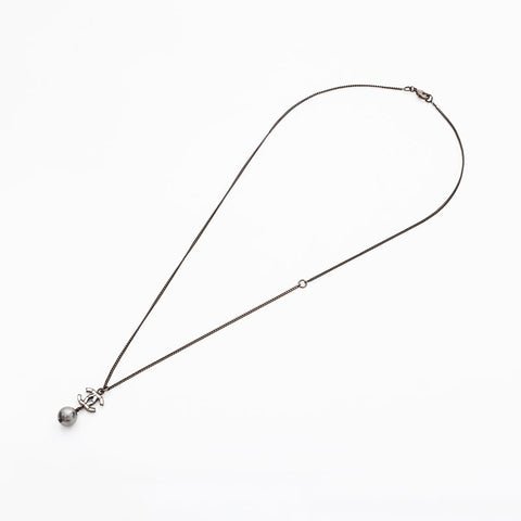 CHANEL B10C 2010 2way COCO Mark Pearl Necklace black WS22969