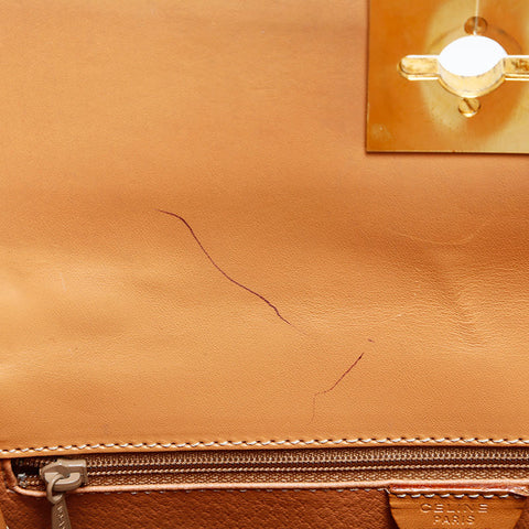CELINE Macadam PVC Handbag Brown WS22973